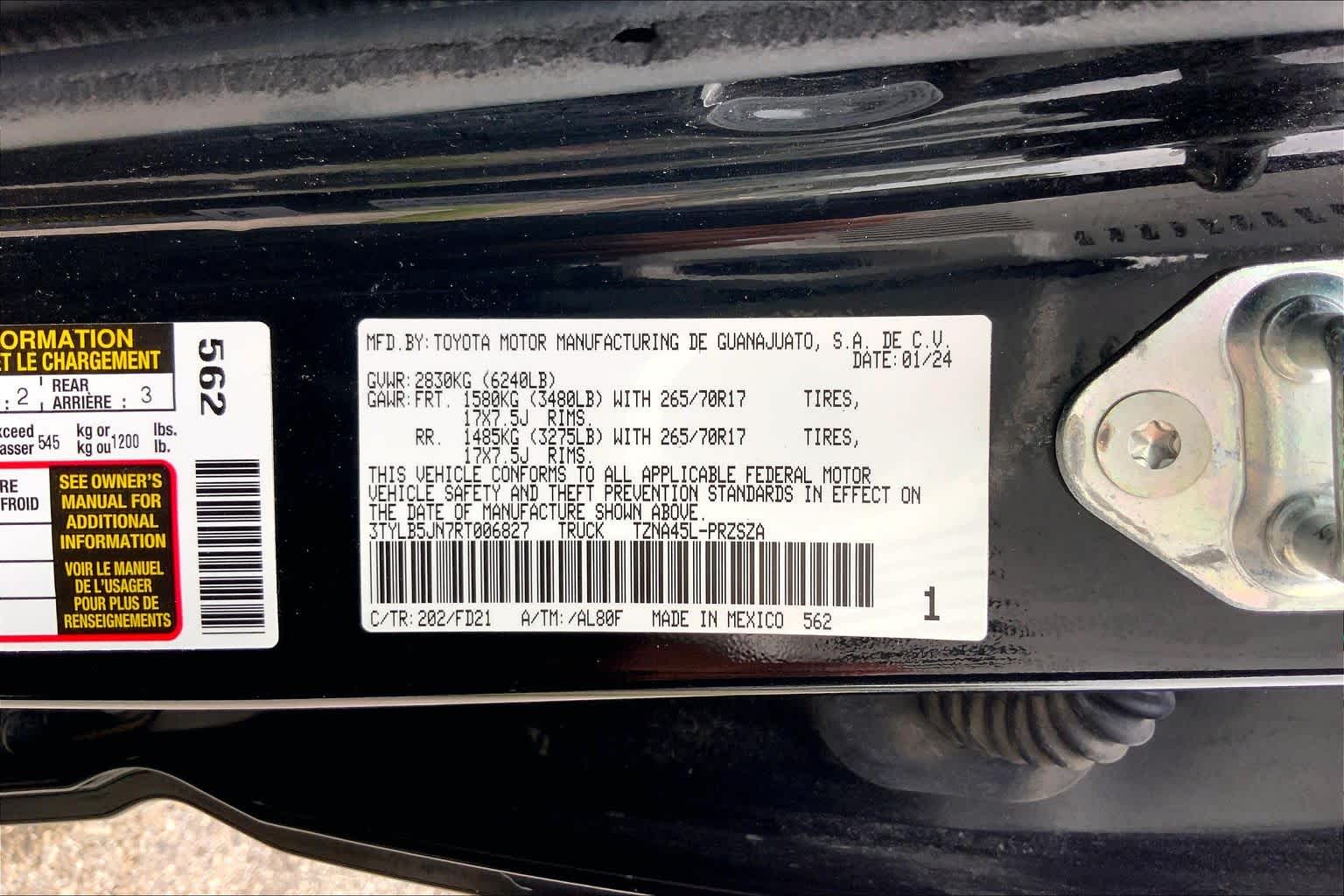 2024 Toyota Tacoma TRD Off Road Black at Group 1 Toyota Southwest
