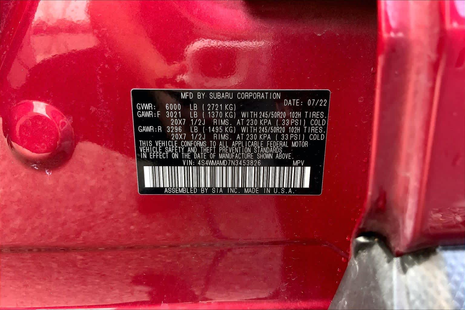 2022 Subaru Ascent Limited Crimson Red Pearl at Lone Star Chevrolet