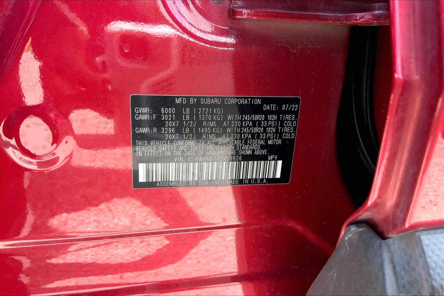2022 Subaru Ascent Limited Crimson Red Pearl at Lexus of Clear Lake