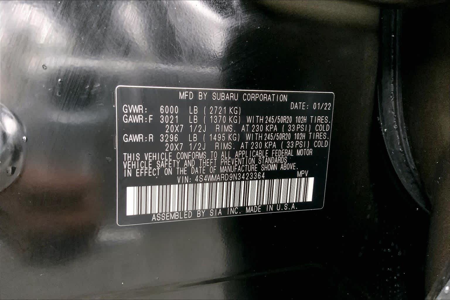 2022 Subaru Ascent Touring Crystal Black Silica at Lone Star Chevrolet
