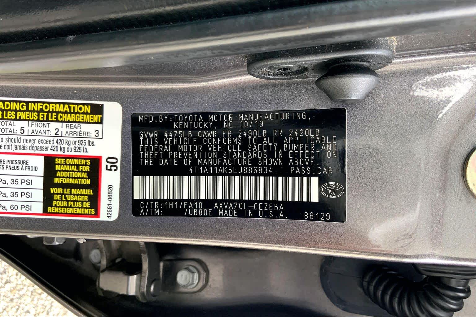 2020 Toyota Camry L Predawn Gray Mica at AutoNation Chrysler Jeep Dodge Ram Spring