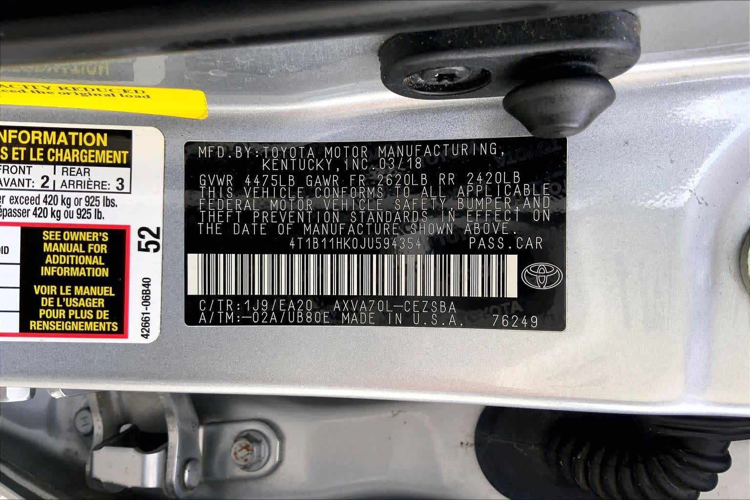 2018 Toyota Camry SE Celestial Silver Metallic at Group 1 Toyota Southwest