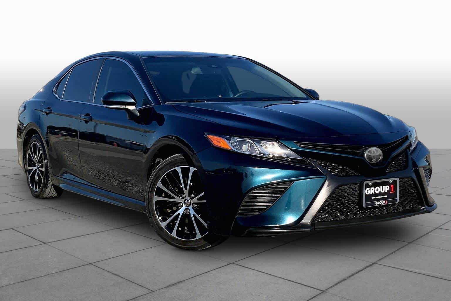 2018 Toyota Camry SE Galactic Aqua Mica at AutoNation Toyota Gulf Fwy