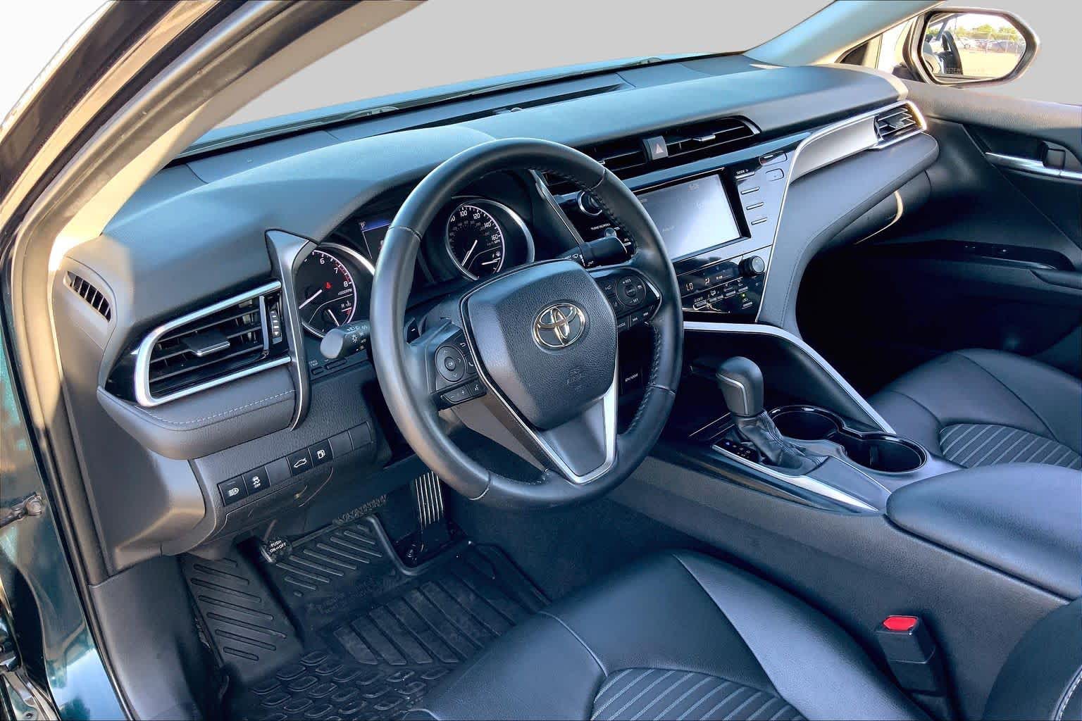 2018 Toyota Camry SE Galactic Aqua Mica at AutoNation Toyota Gulf Fwy