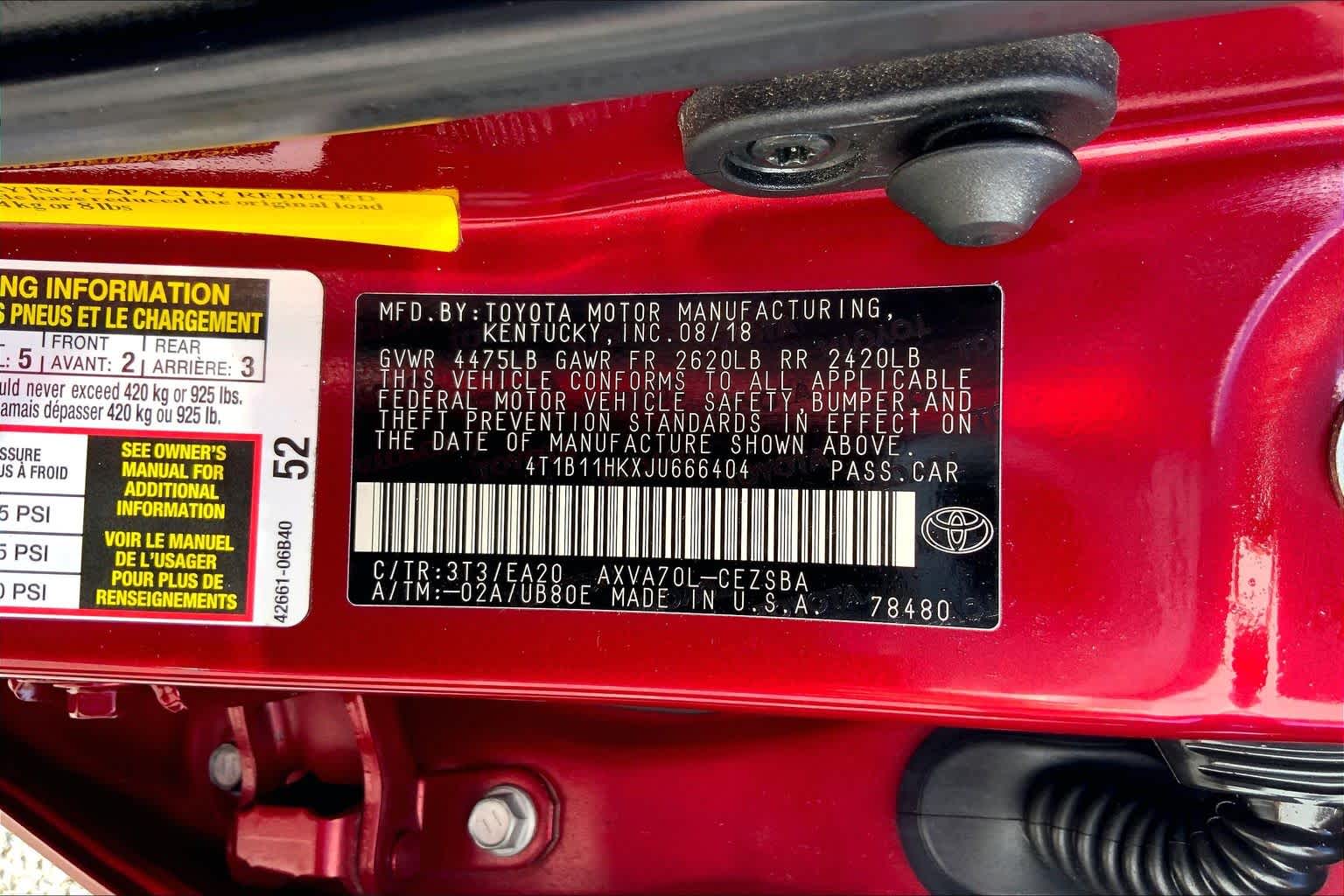 2018 Toyota Camry photo 36 of 36