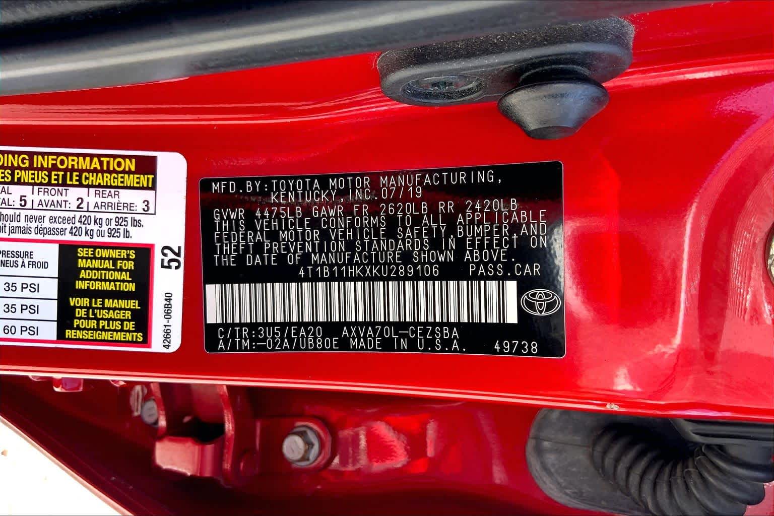 2019 Toyota Camry photo 35 of 35