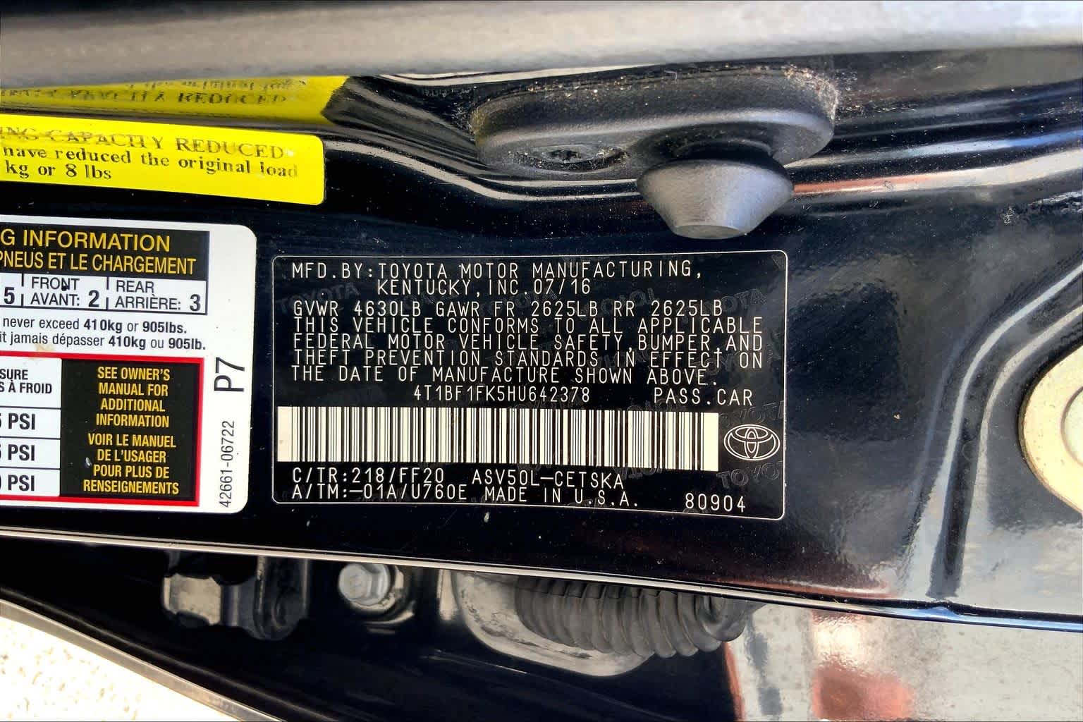 2017 Toyota Camry SE Midnight Black Metallic at Group 1 Toyota Southwest