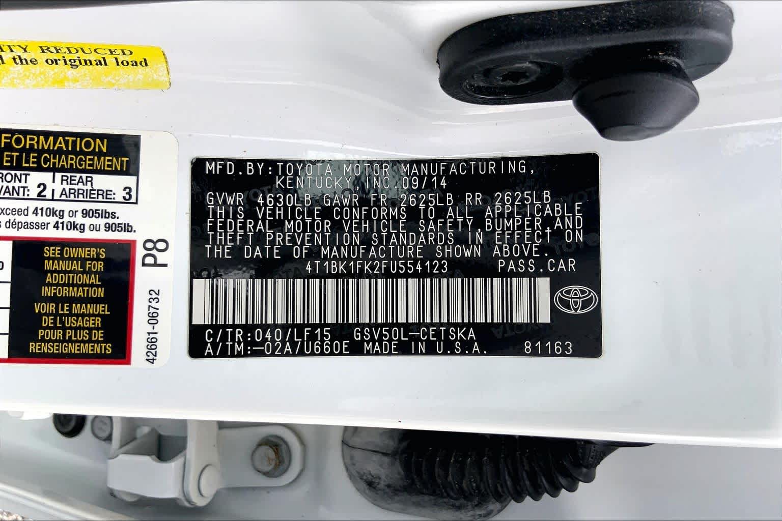 2015 Toyota Camry XSE Super White at Lexus of Clear Lake