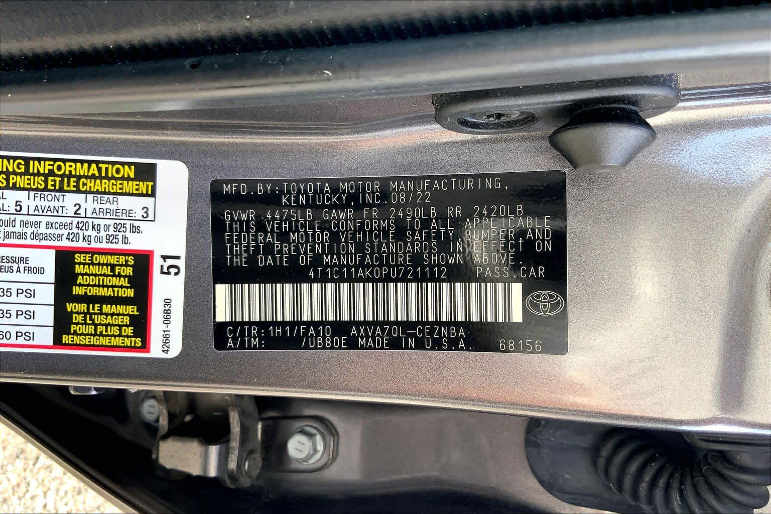 2023 Toyota Camry LE Predawn Gray Mica at Ron Craft Chevrolet Cadillac
