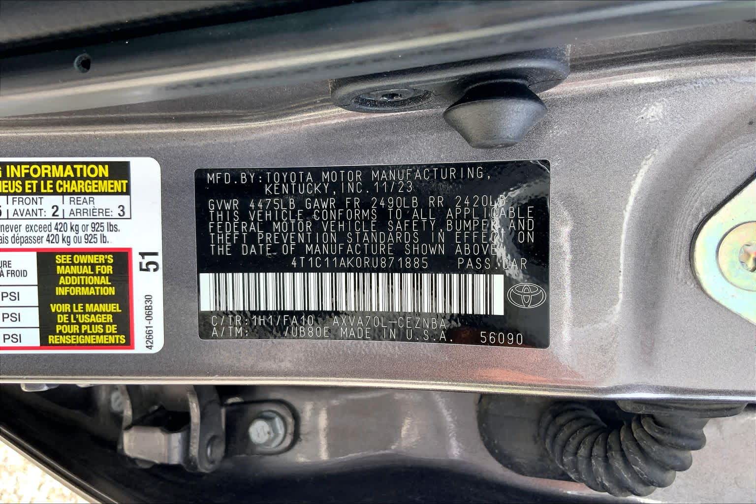 2024 Toyota Camry LE Predawn Gray Mica at Tomball Ford