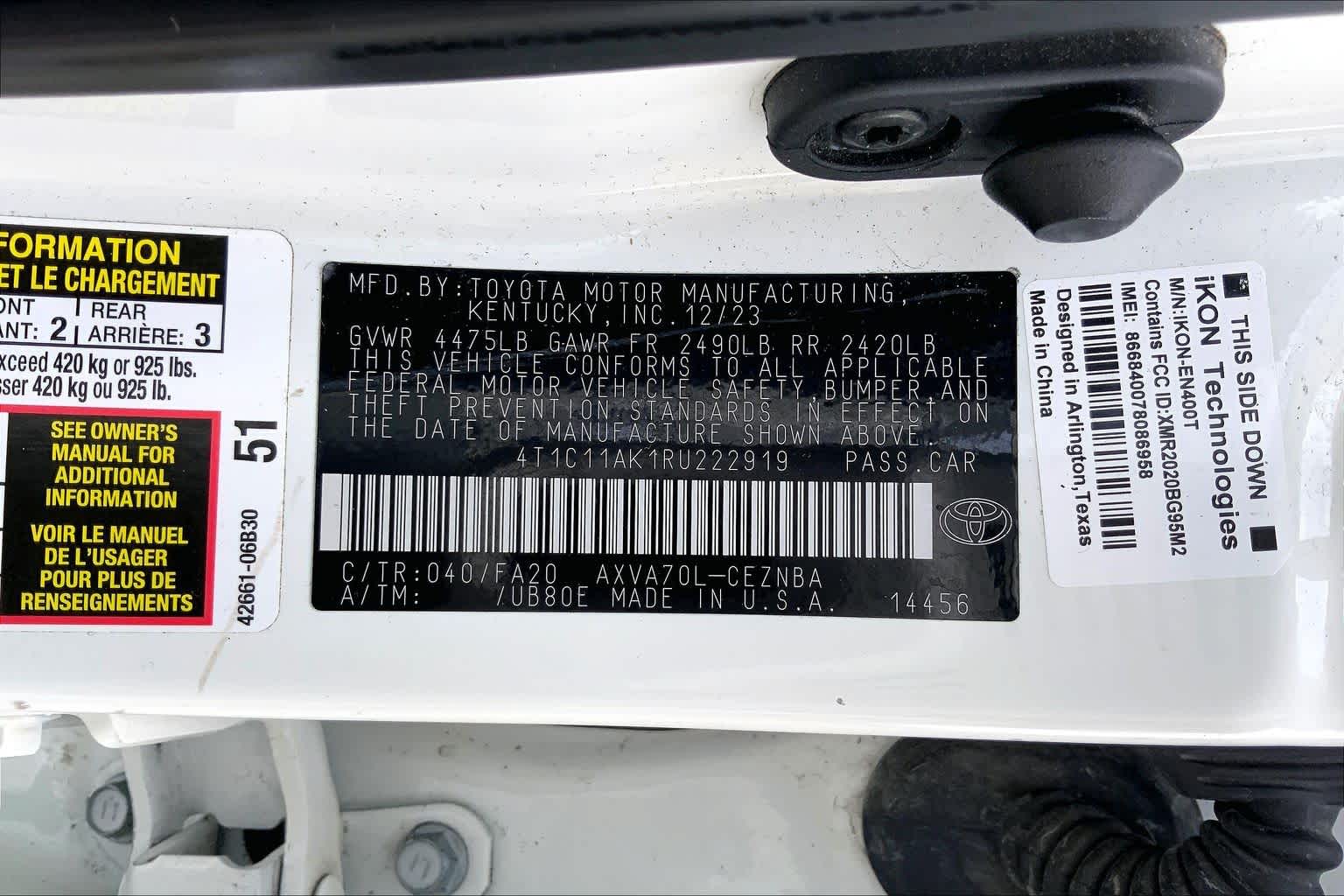 2024 Toyota Camry LE Ice Cap at AutoNation Toyota Gulf Fwy
