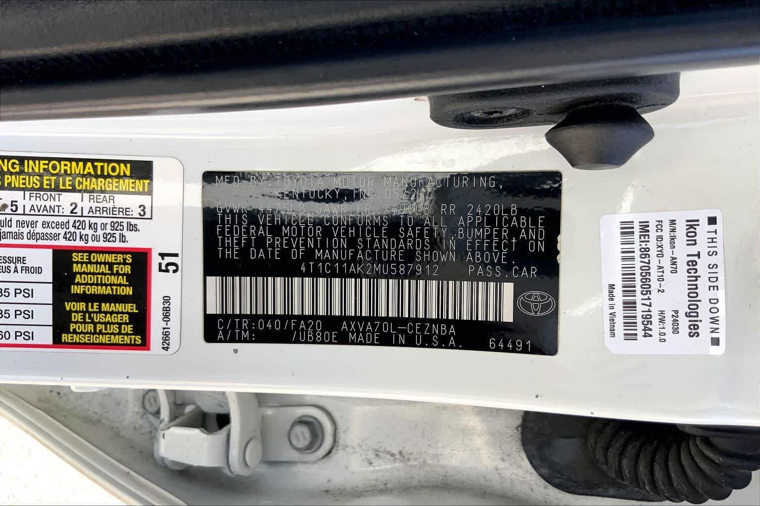 2021 Toyota Camry LE Super White at Group 1 Toyota Southwest