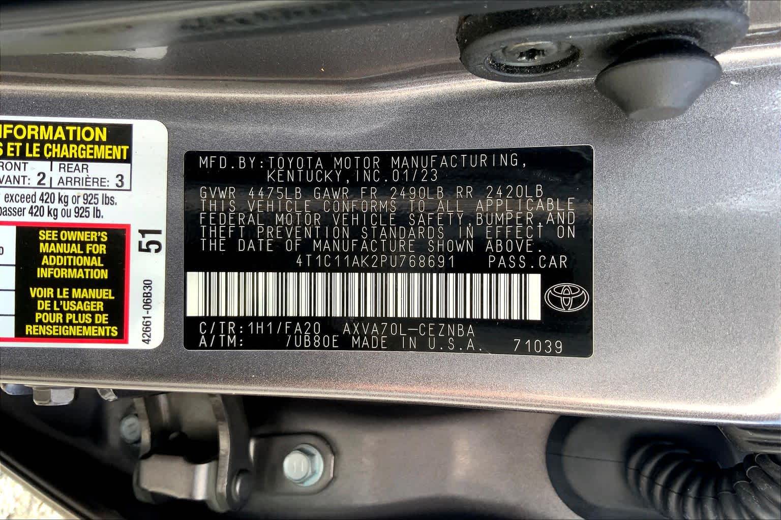 2023 Toyota Camry LE Predawn Gray Mica at Group 1 Toyota Southwest