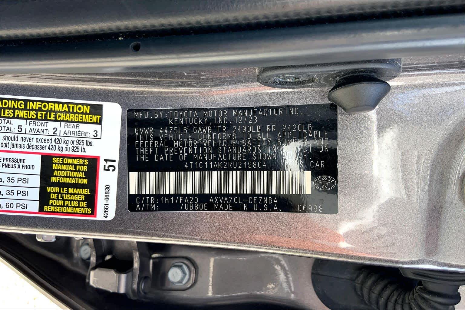 2024 Toyota Camry LE Predawn Gray Mica at Group 1 Toyota Southwest