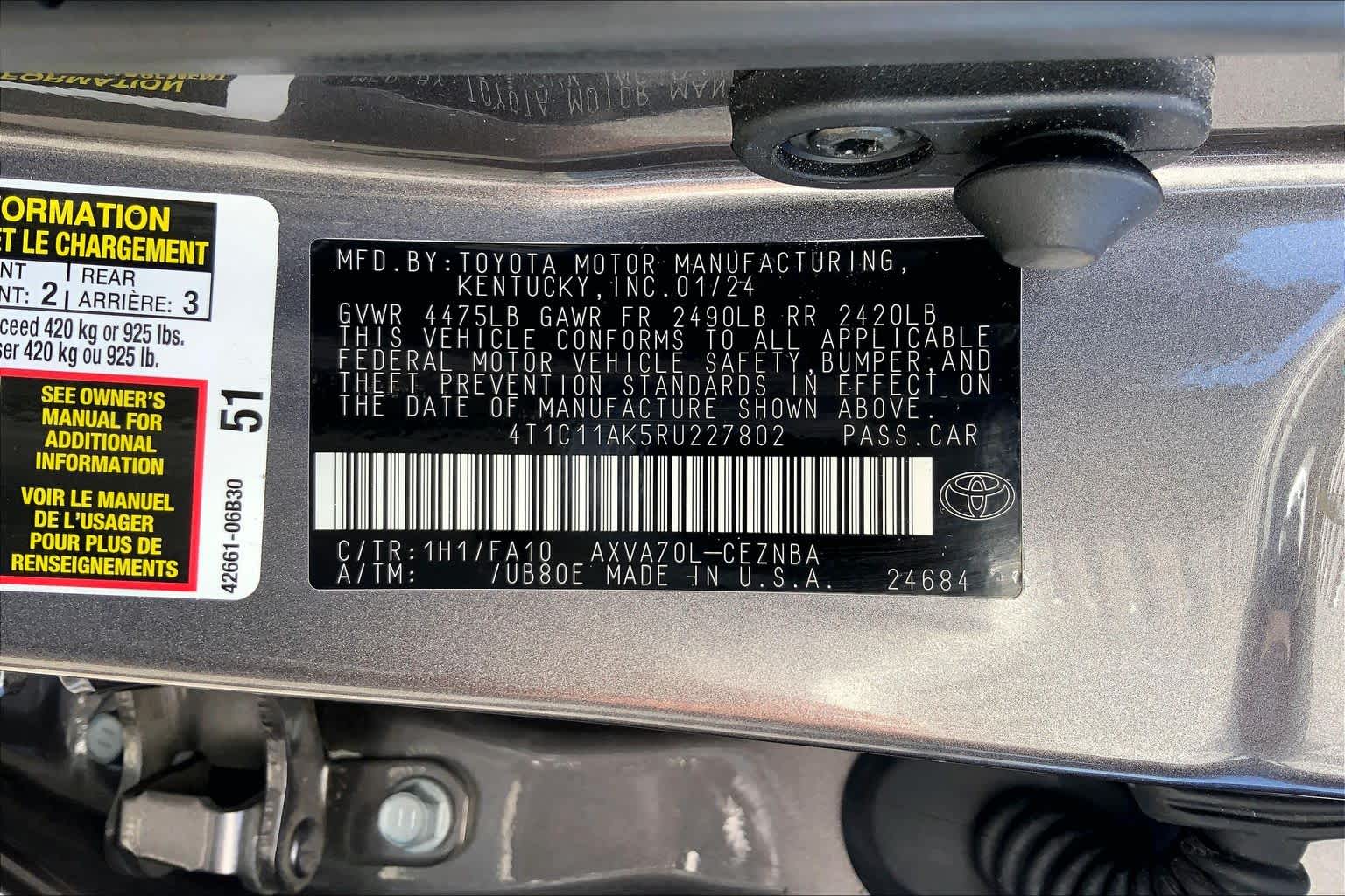 2024 Toyota Camry LE Predawn Gray Mica at Group 1 Toyota Southwest