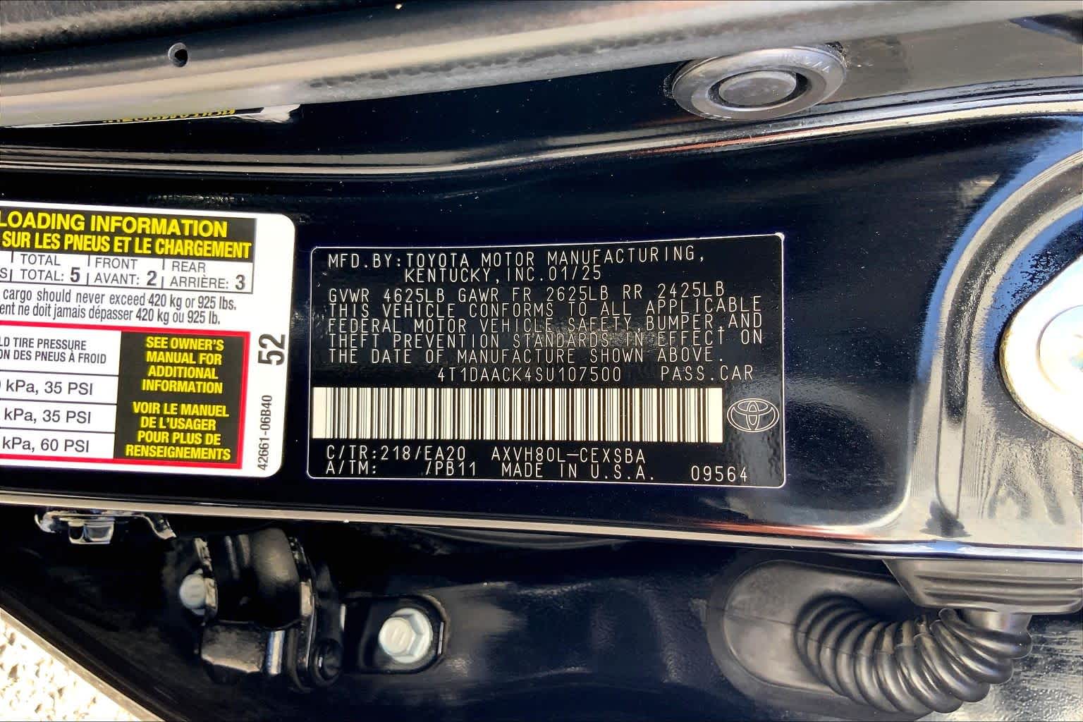 2025 Toyota Camry SE Midnight Black Metallic at Texan GMC Buick