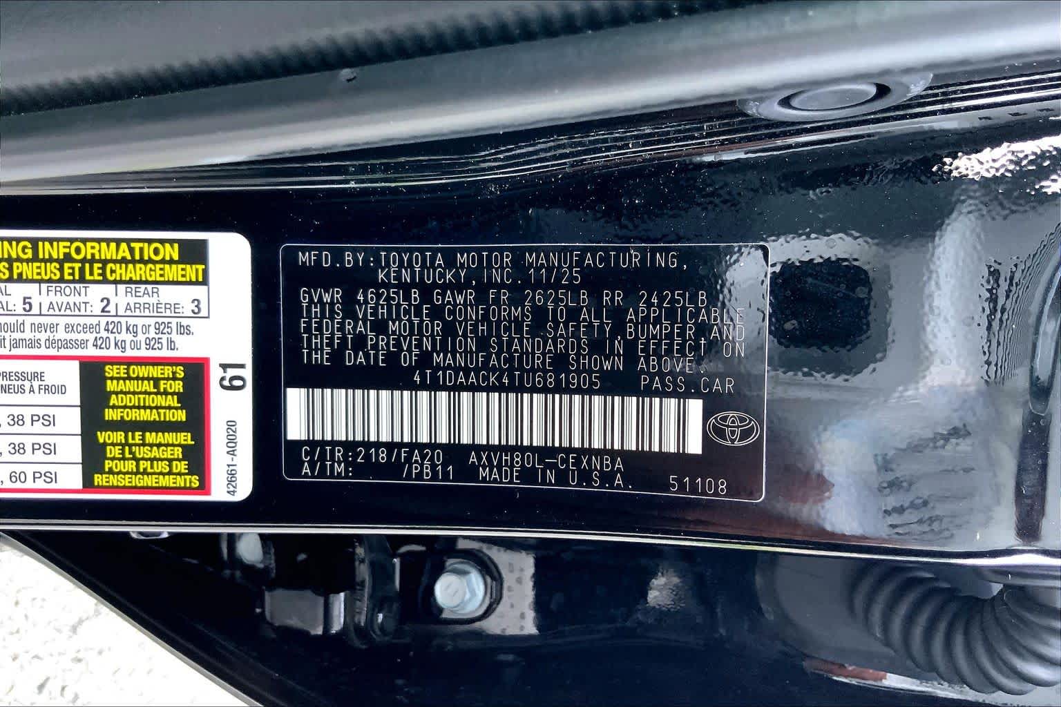 2026 Toyota Camry LE Midnight Black Metallic at Group 1 Toyota Southwest