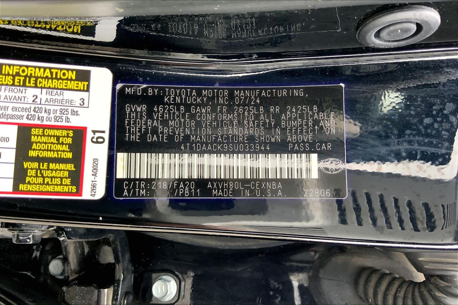 2025 Toyota Camry LE Midnight Black Metallic at Group 1 Toyota Southwest