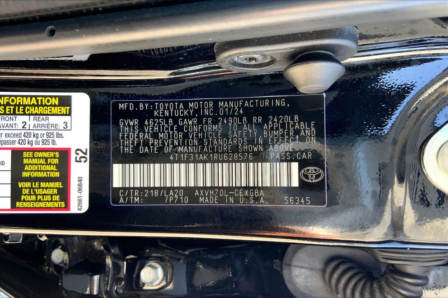 2024 Toyota Camry Hybrid XLE Midnight Black Metallic at Texan GMC Buick