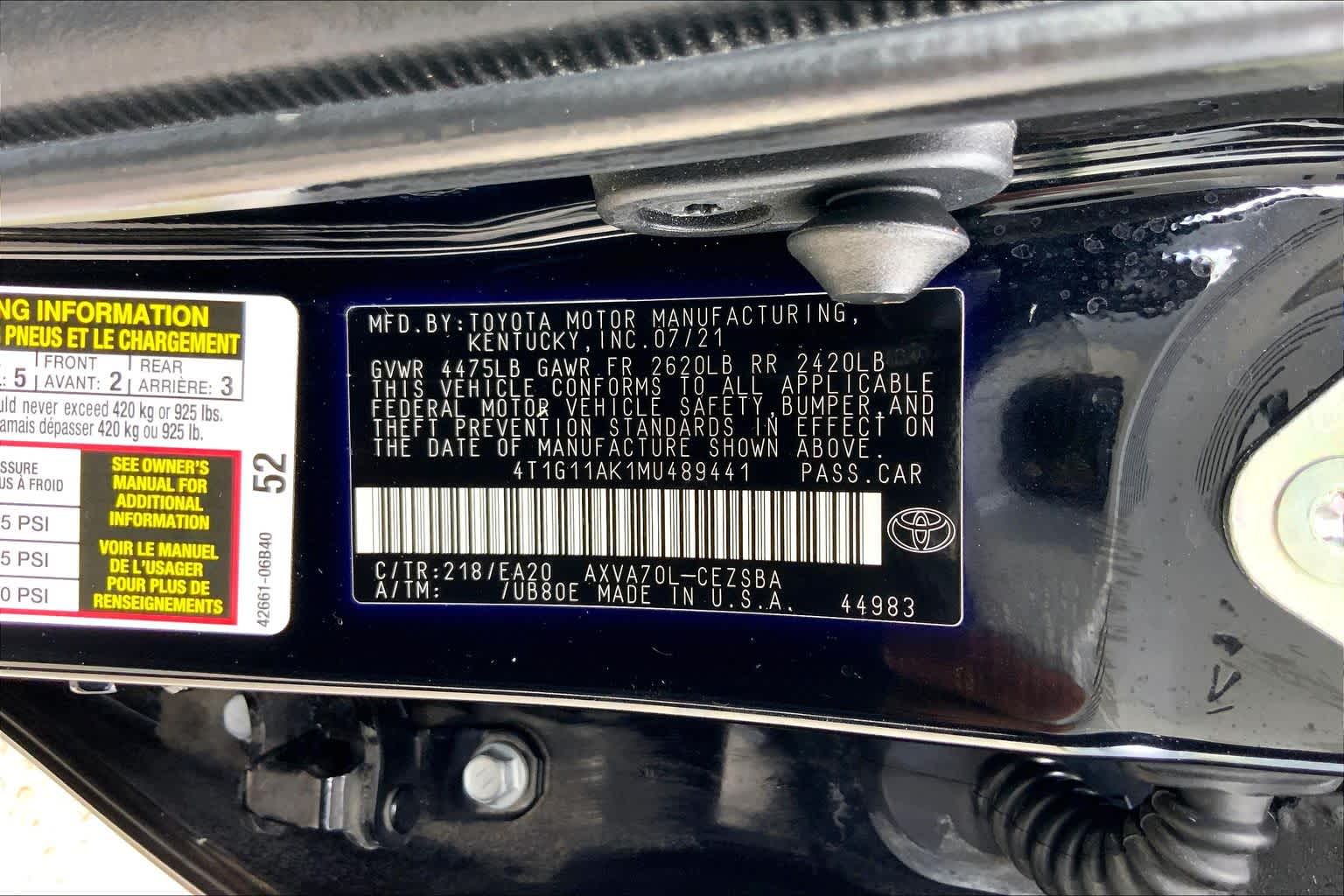 2021 Toyota Camry SE Midnight Black Metallic at Group 1 Toyota Southwest