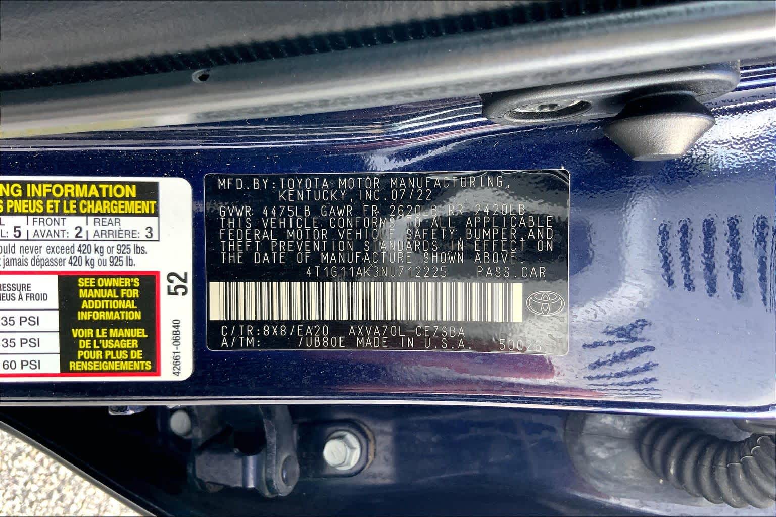 2022 Toyota Camry SE Blueprint at HGreg Houston
