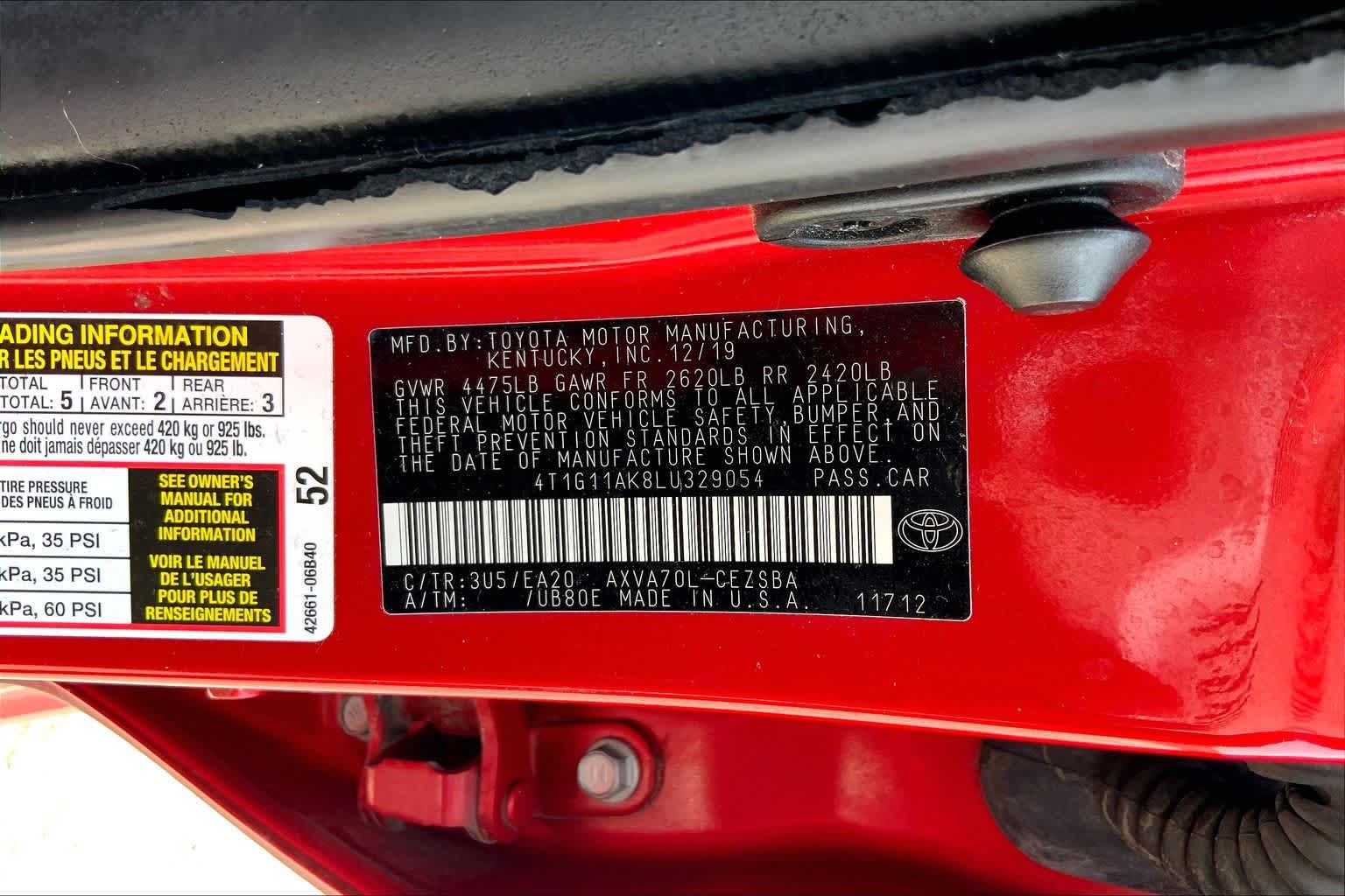 2020 Toyota Camry SE Supersonic Red at Group 1 Toyota Southwest