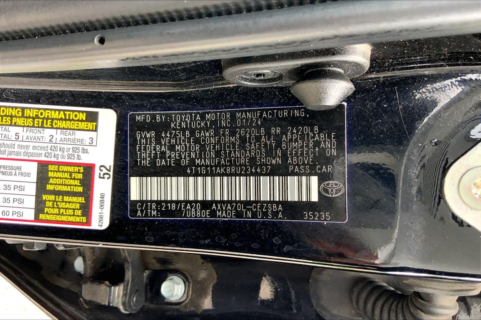 2024 Toyota Camry SE Midnight Black Metallic at Westside Kia