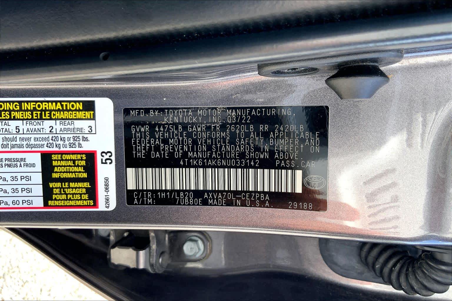 2022 Toyota Camry XSE Predawn Gray Mica at Group 1 Toyota Southwest