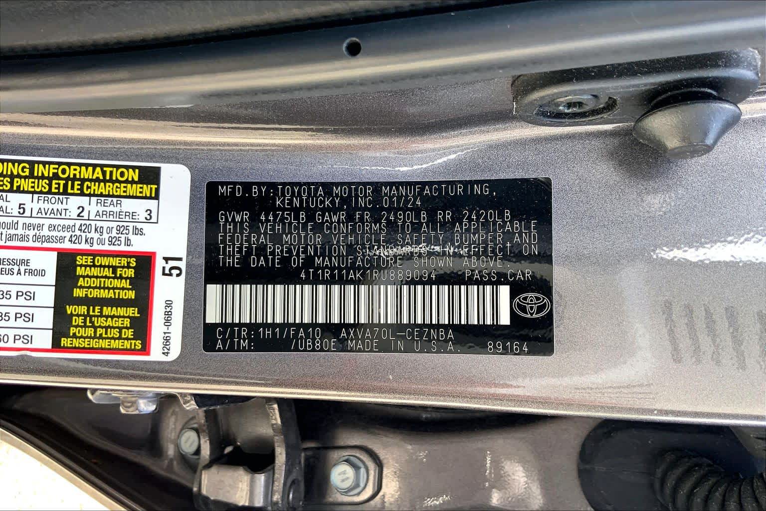 2024 Toyota Camry LE Predawn Gray Mica at Group 1 Toyota Southwest