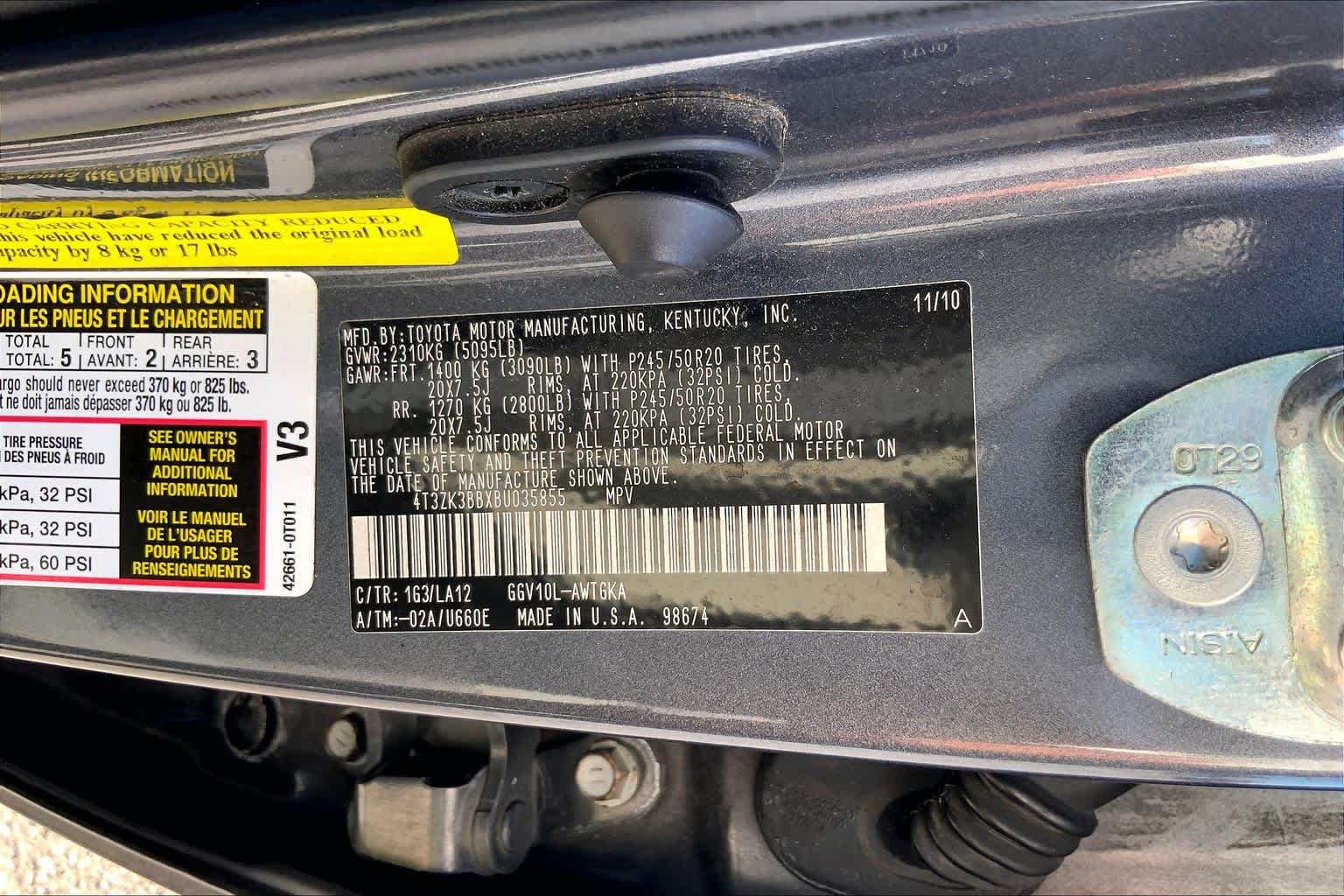 2011 Toyota Venza  Magnetic Gray Metallic at Westside Kia