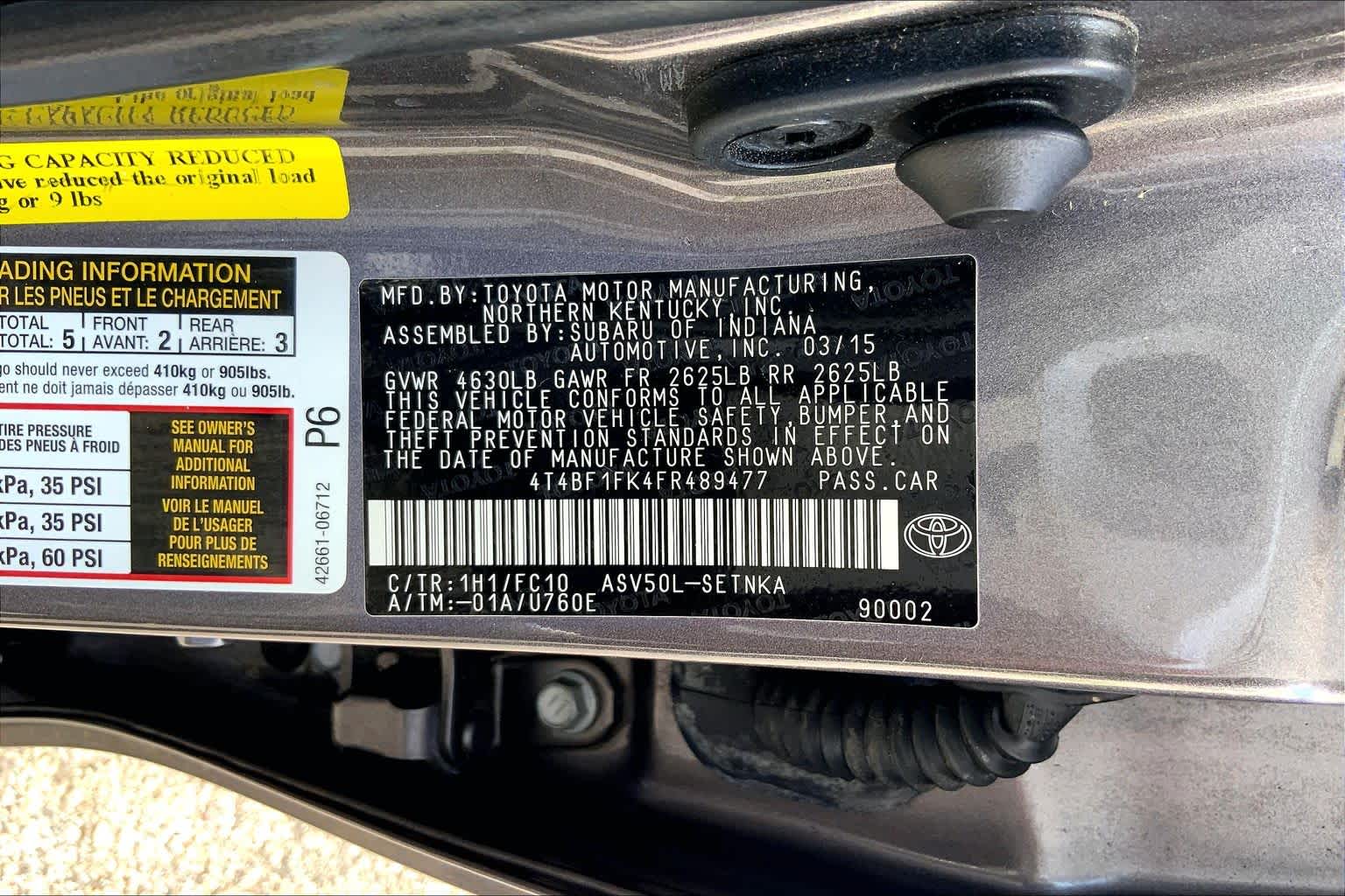2015 Toyota Camry LE Predawn Gray Mica at Lexus of Clear Lake
