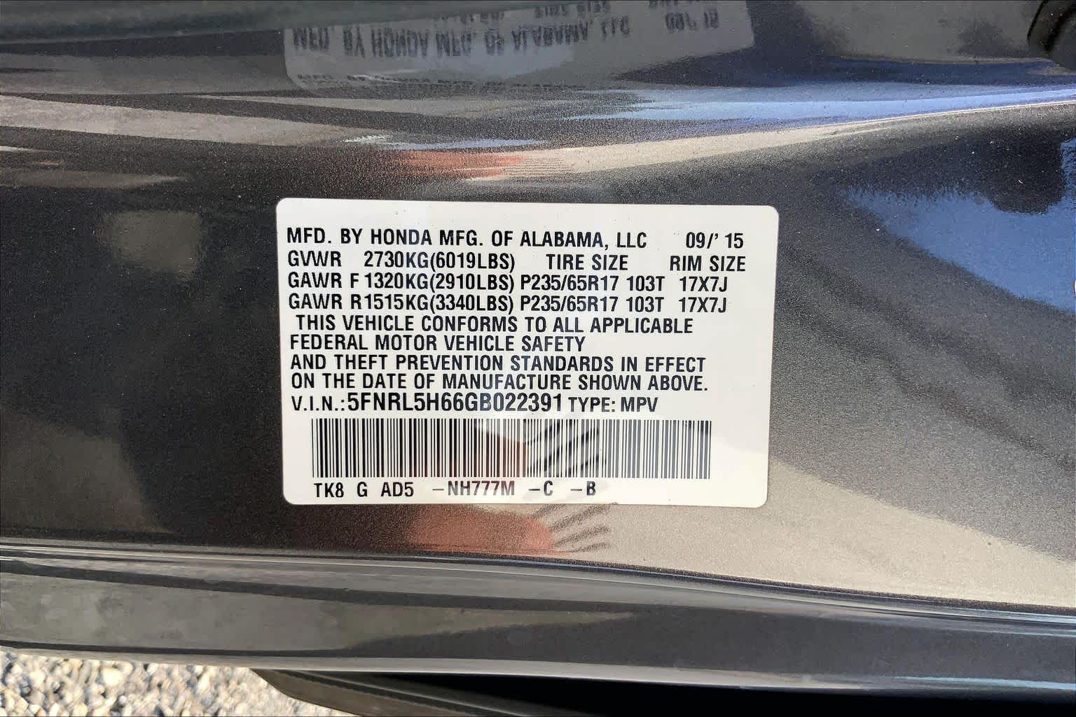2016 Honda Odyssey EX-L Modern Steel Metallic at Mac Haik Ford
