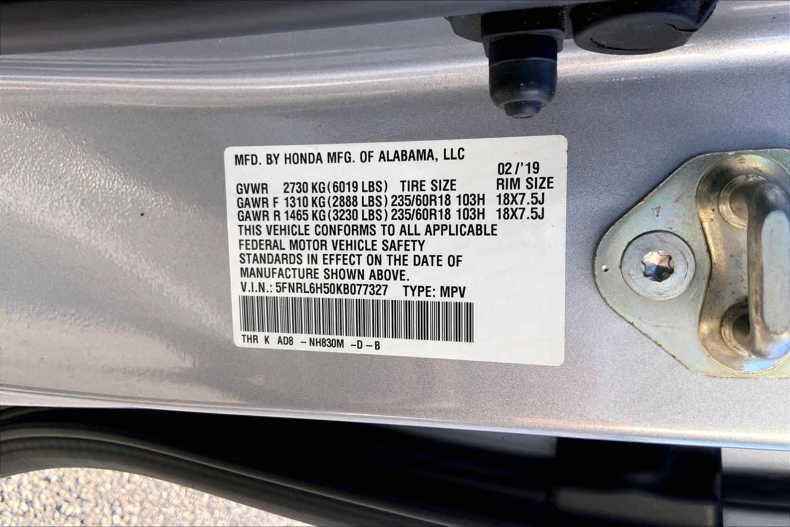 2019 Honda Odyssey EX Lunar Silver Metallic at Beck & Masten Kia