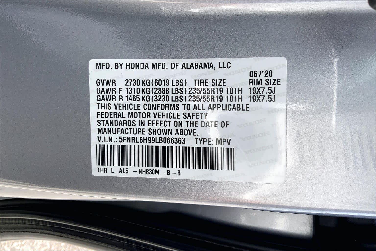 2020 Honda Odyssey Elite Lunar Silver Metallic at Group 1 Toyota Southwest