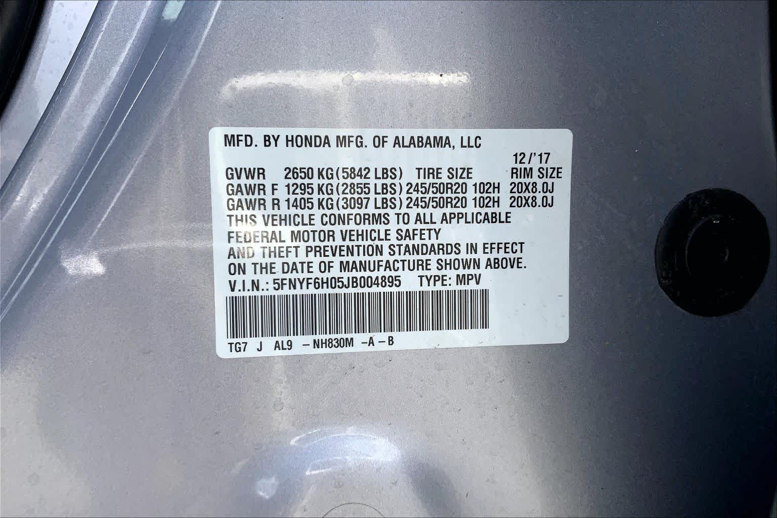 2018 Honda Pilot Elite Lunar Silver Metallic at Texan GMC Buick