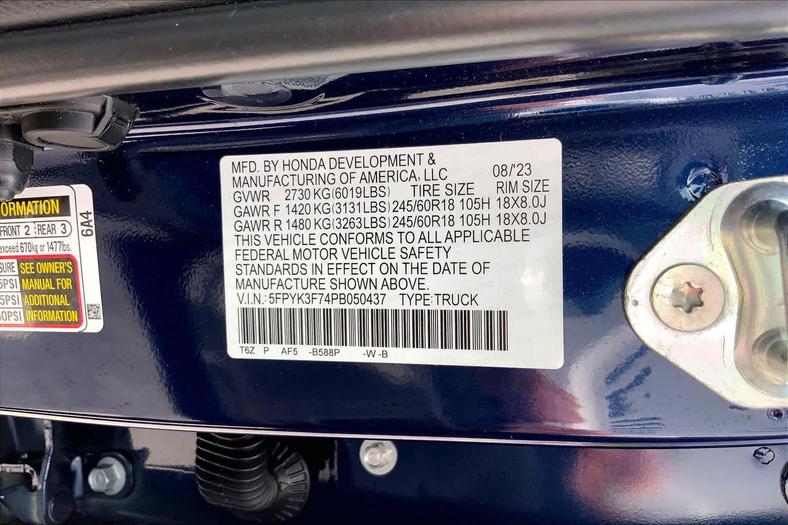 2023 Honda Ridgeline RTL-E Obsidian Blue Pearl at Honda of Clear Lake