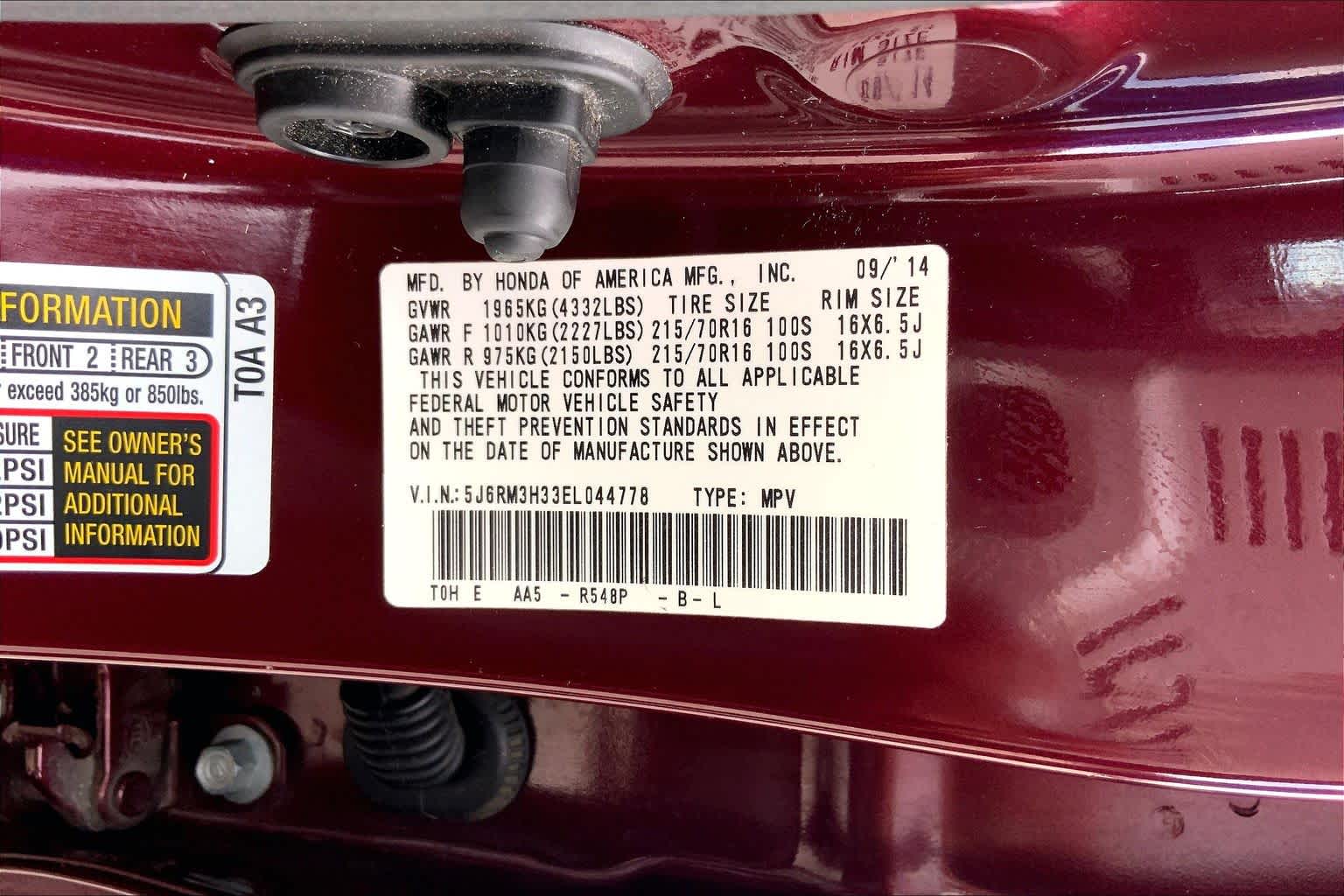 2014 Honda CR-V LX Basque Red Pearl II at Mac Haik Ford