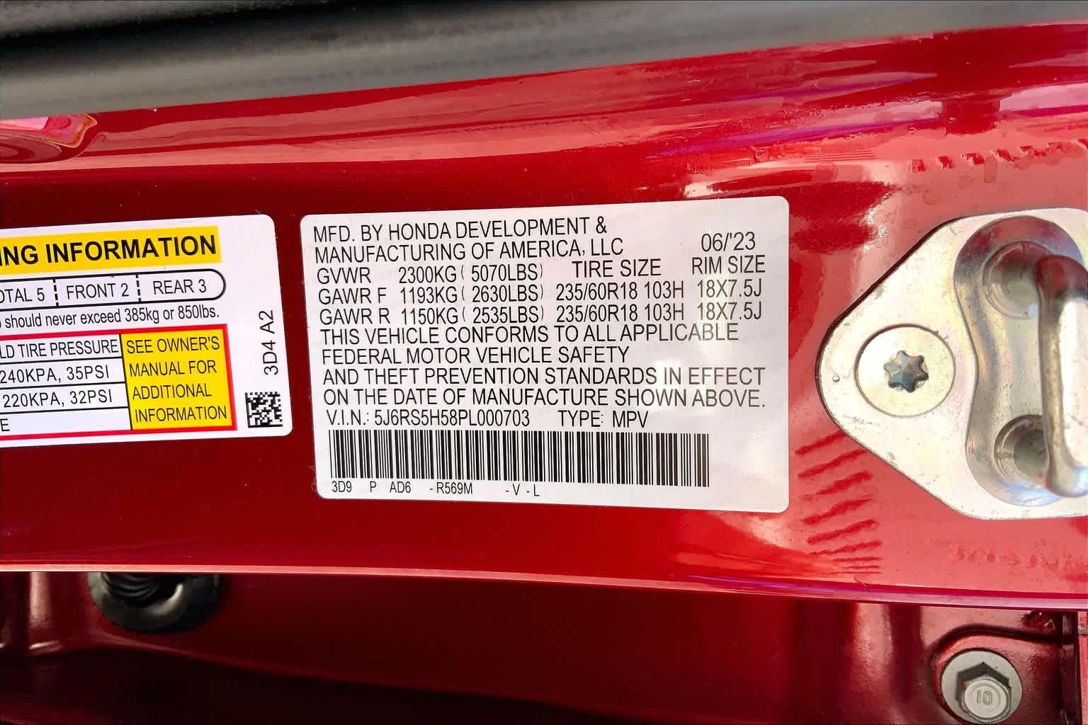 2023 Honda CR-V Hybrid Sport Radiant Red Metallic at Group 1 Toyota Southwest