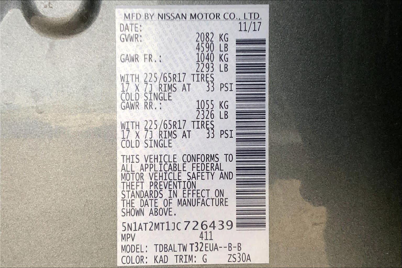 2018 Nissan Rogue SV Gun Metallic at Sterling McCall Nissan