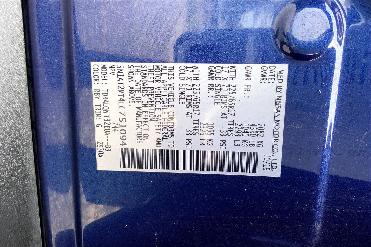 2020 Nissan Rogue SV Caspian Blue Metallic at Beck & Masten Kia
