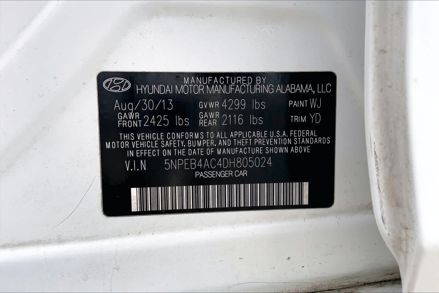 2013 Hyundai Sonata GLS Shimmering White at Honda of Clear Lake