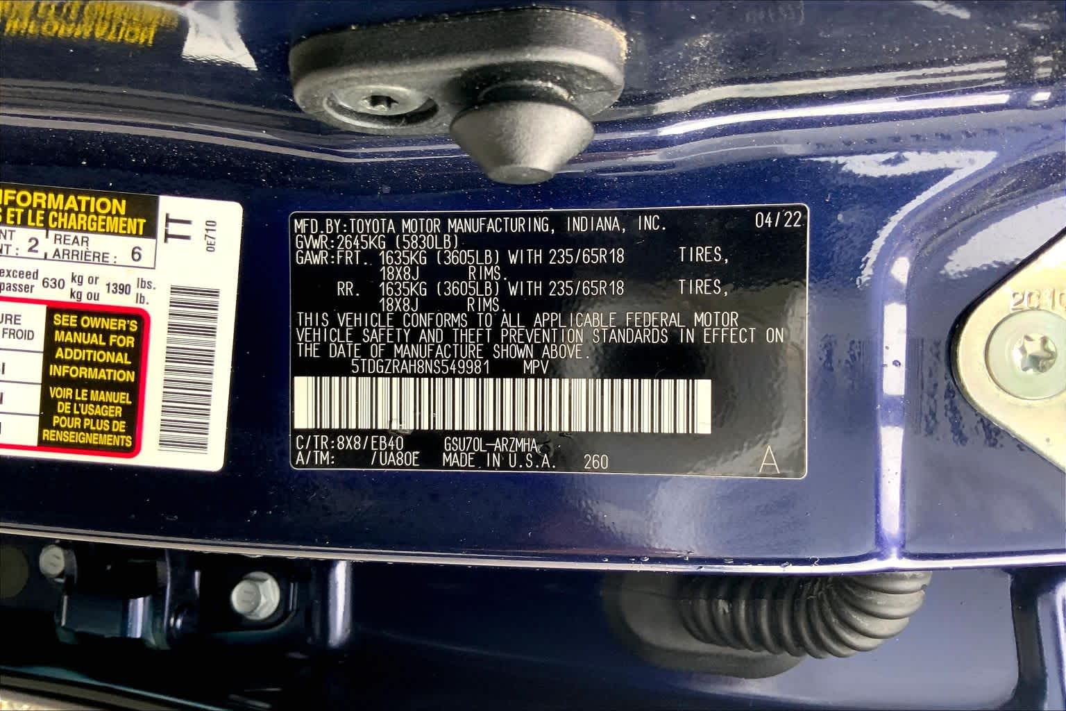 2022 Toyota Highlander XLE Blueprint at Group 1 Toyota Southwest