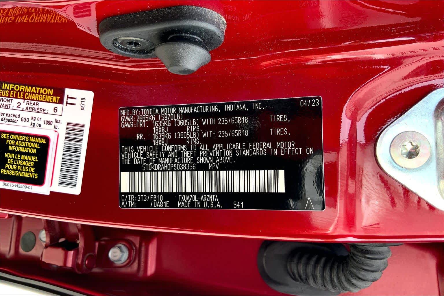 2023 Toyota Highlander LE Ruby Flare Pearl at Group 1 Toyota Southwest