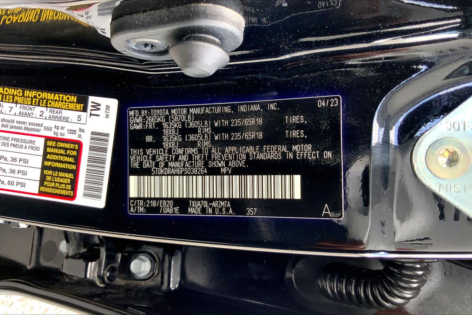 2023 Toyota Highlander XLE Midnight Black Metallic at Group 1 Toyota Southwest