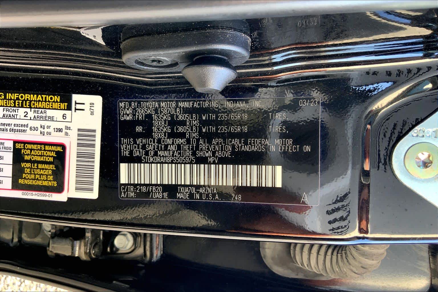 2023 Toyota Highlander LE Midnight Black Metallic at Group 1 Toyota Southwest