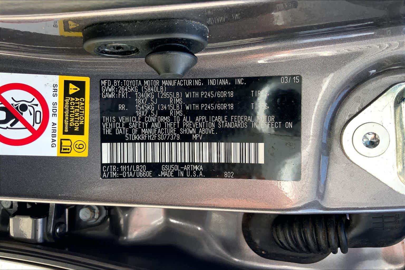 2015 Toyota Highlander XLE Predawn Gray Mica at Ron Craft Chevrolet Cadillac