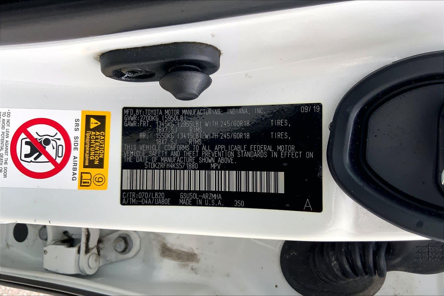 2019 Toyota Highlander XLE Blizzard Pearl at Lexus of Clear Lake