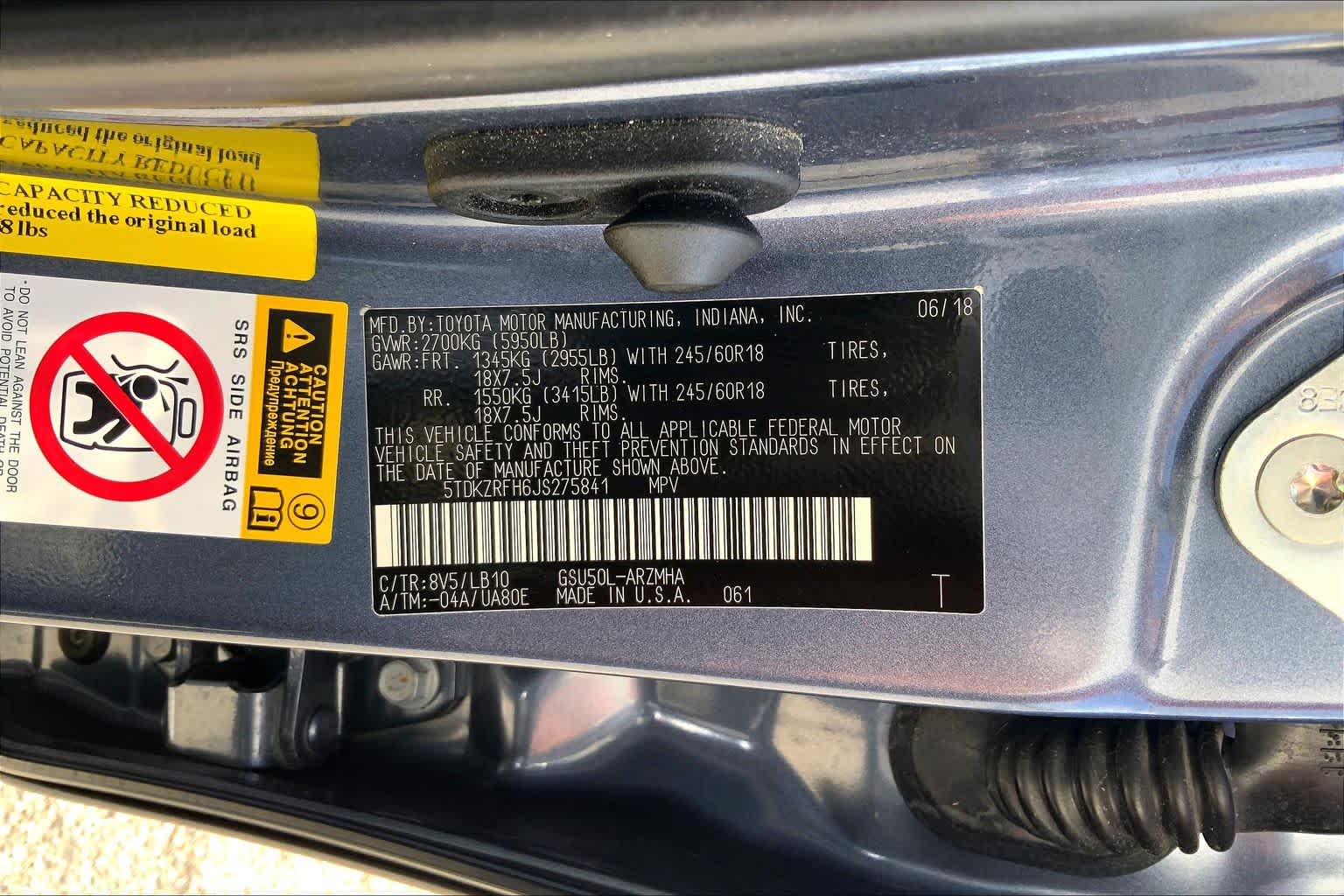 2018 Toyota Highlander XLE Shoreline Blue Pearl at Group 1 Toyota Southwest