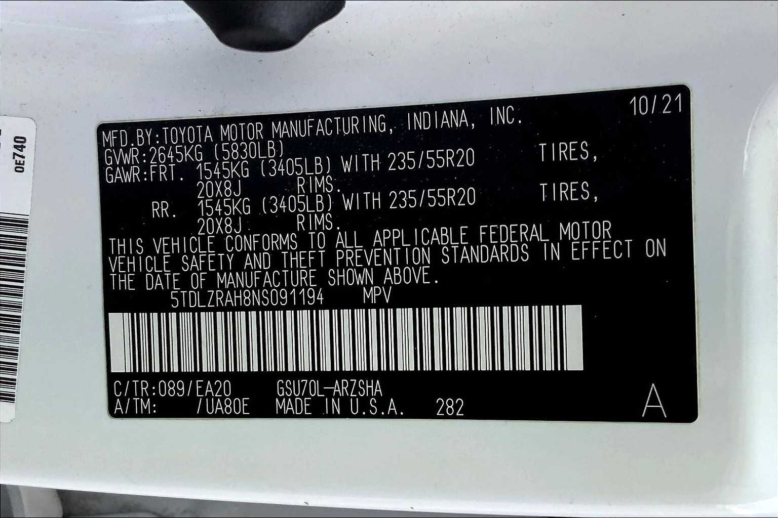 2022 Toyota Highlander XSE Wind Chill Pearl at Group 1 Toyota Southwest