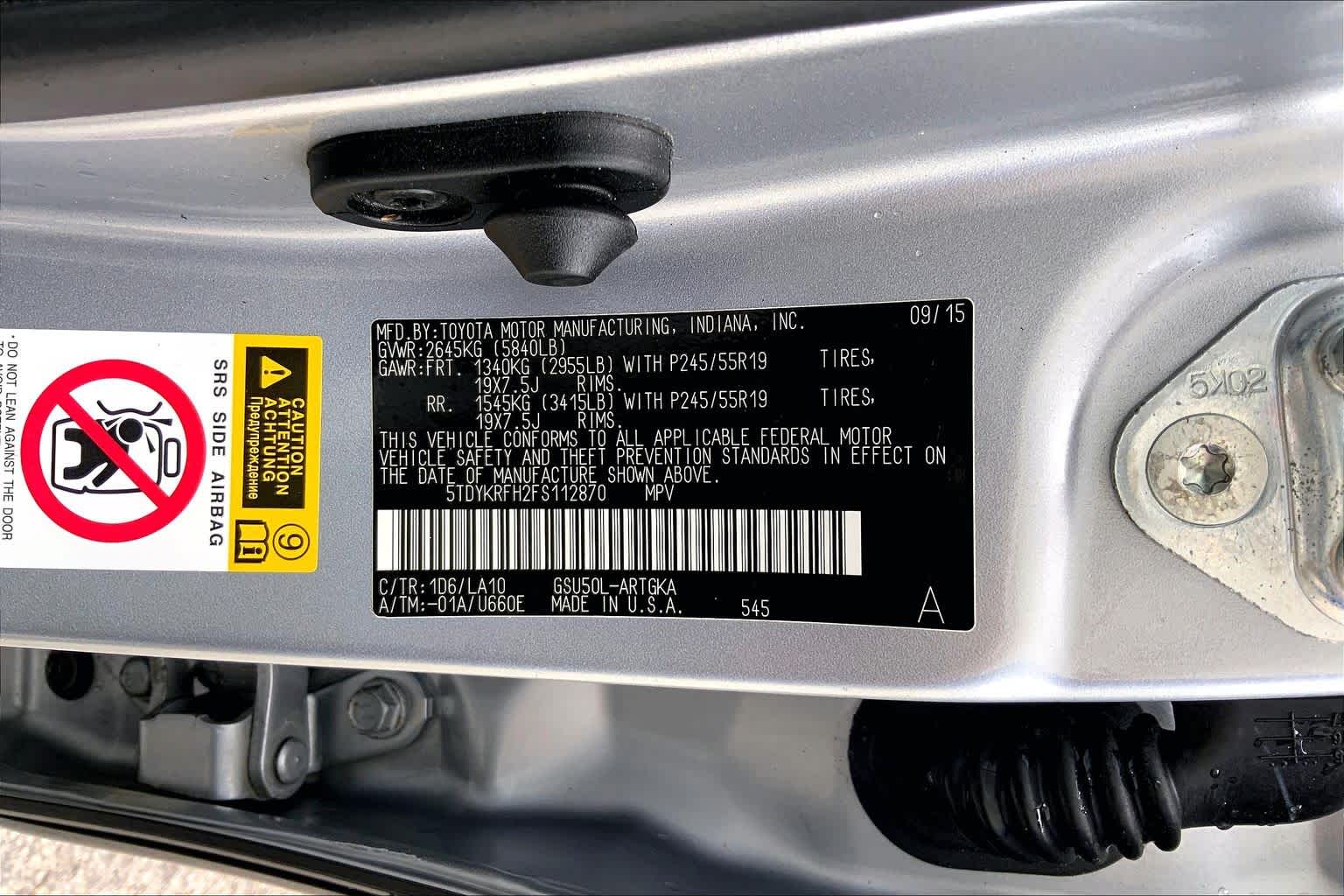 2015 Toyota Highlander Limited Silver Sky Metallic at Lexus of Clear Lake